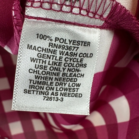 Liz Claiborne Pink Gingham Sleeveless Ruffle Blouse – Size PS - Picture 6 of 6